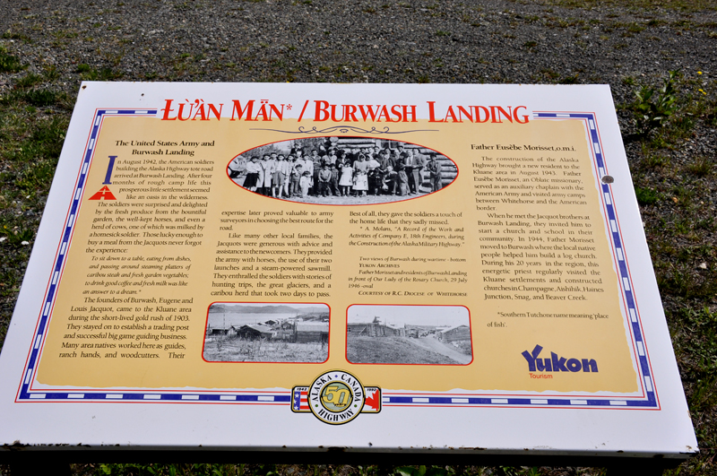 Burwash Landing informational sign